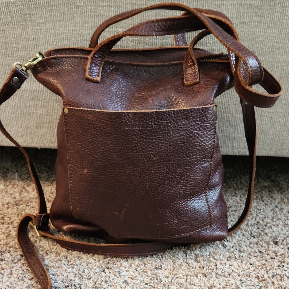 Classic Brown Leather Backpack with Vintage Appeal
